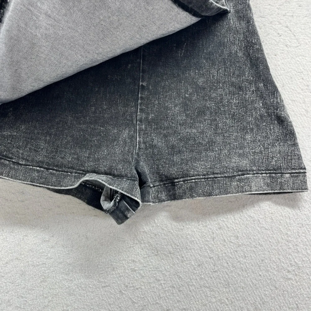 Denim by Jealous Tomato Skort Womens S Black Acid Wash Wrap Skirt Edgy Grunge
